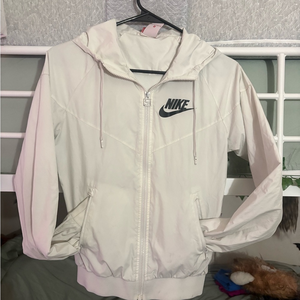 Nike White Bomber Jacket with Classic Swoosh